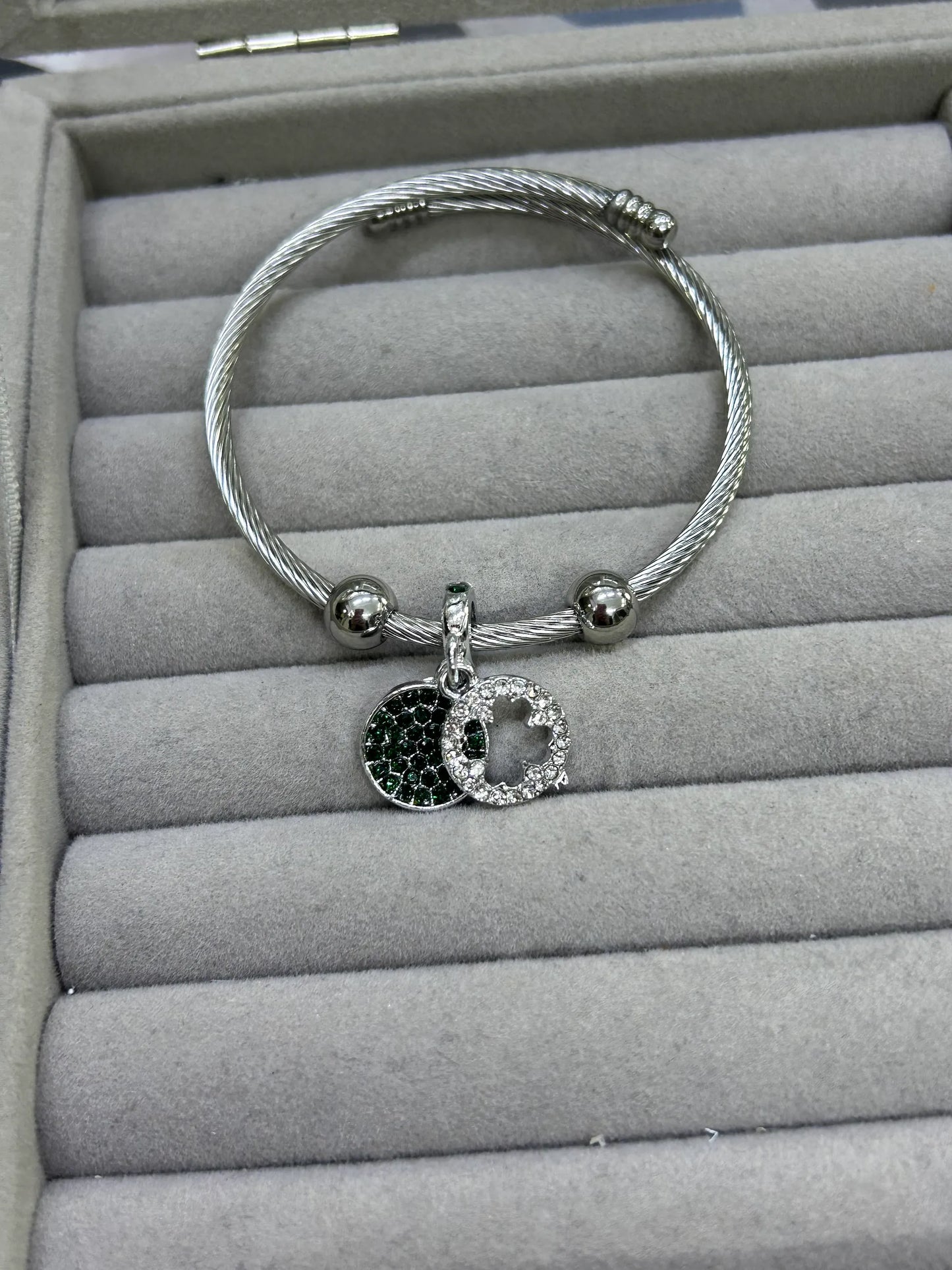 Taşlı Yonca Pandora Charm Bileklik