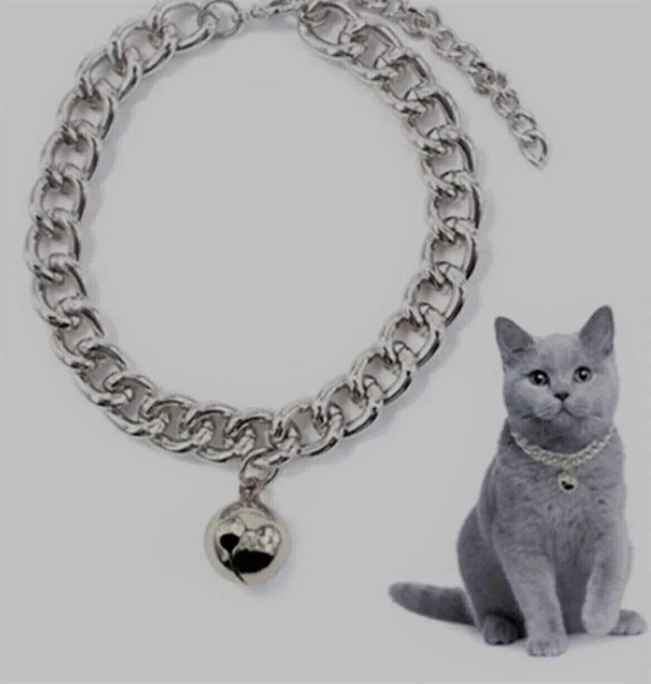 Kedi Sahiplerine Özel Ayarlanabilir Zilli Zincirli Kedi Tasması
