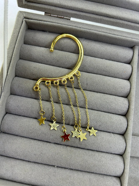 Kulak Arkası Yıldız Ear Cuff Kıkırdak Küpe